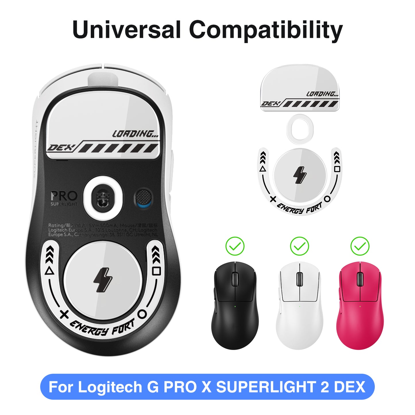 EnergyFort Glass Mouse Skates for Logitech G PRO X SUPERLIGHT 2 DEX | Gaming Mouse Feet