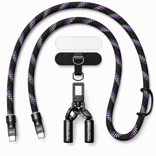 EnergyFort SnapLoop USB-C lanyard charging cable for wrist strap and crossbody carry