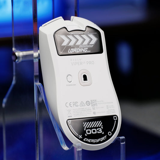 EnergyFort black and white glass mouse skates for Razer Viper V3 Pro
