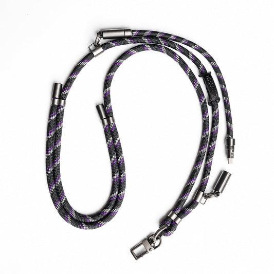 Adjustable phone lanyard with detachable USB-C short cable