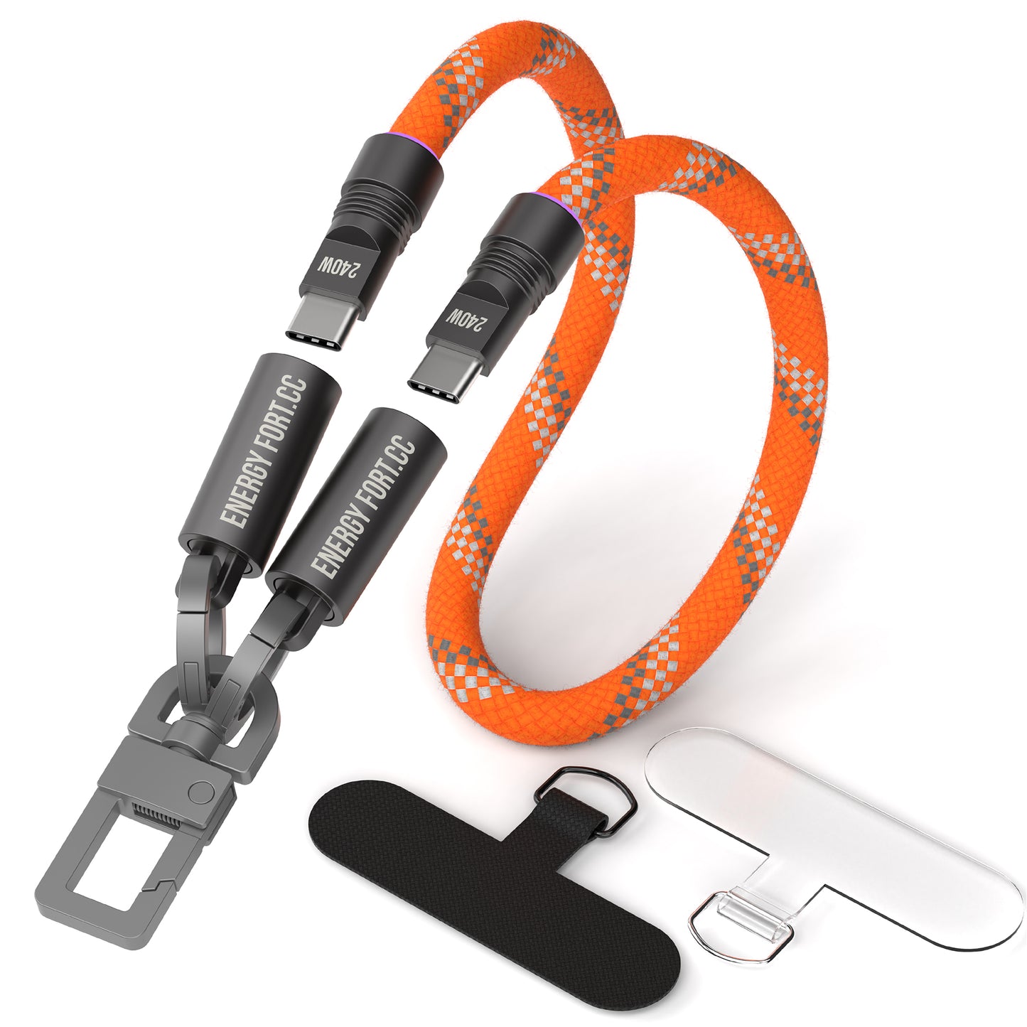 EnergyFort SnapLoop 240W USB-C Wrist Strap Charging Cable