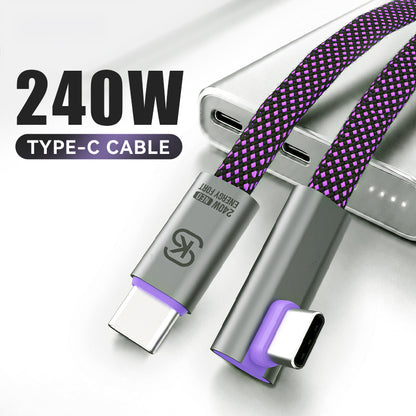 EnergyFort L-shaped USB-C cable product detail with braided cable body