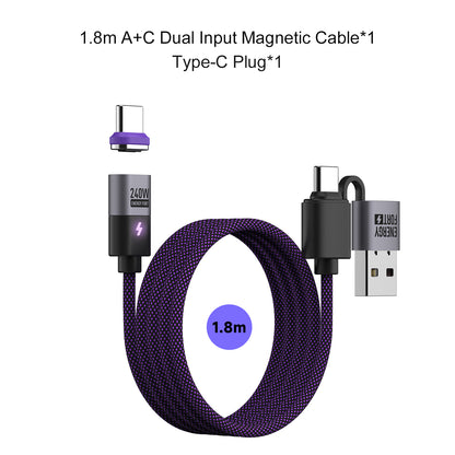 EnergyFort Magnetic 240W USB-C Cable with USB-A + USB-C Input