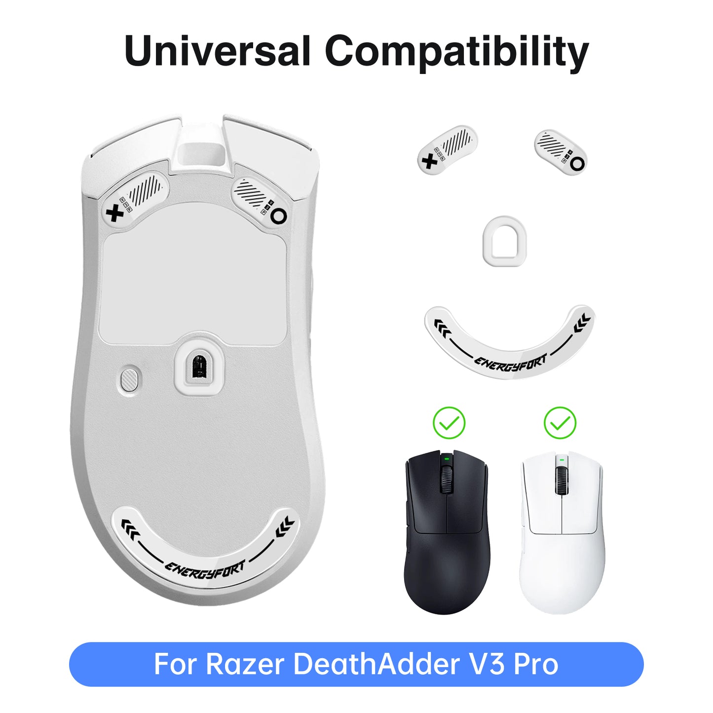 EnergyFort Glass Mouse Skates for Razer DeathAdder V3 Pro | Ultra Smooth Gaming Mouse Feet