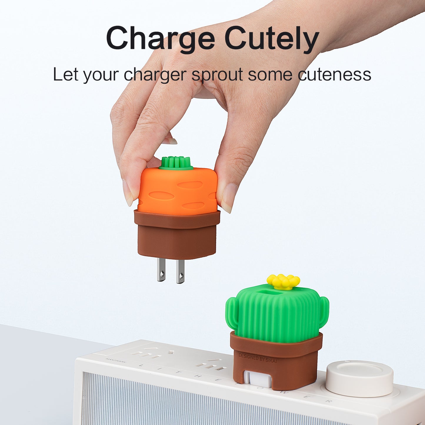 EnergyFort 33W GaN USB-C Charger with Cute Silicone Cover for everyday USB-C charging - angle view image