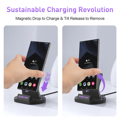 EnergyFort 240W Magnetic Fast Charging Dock for upright magnetic wired charging - additional usage image