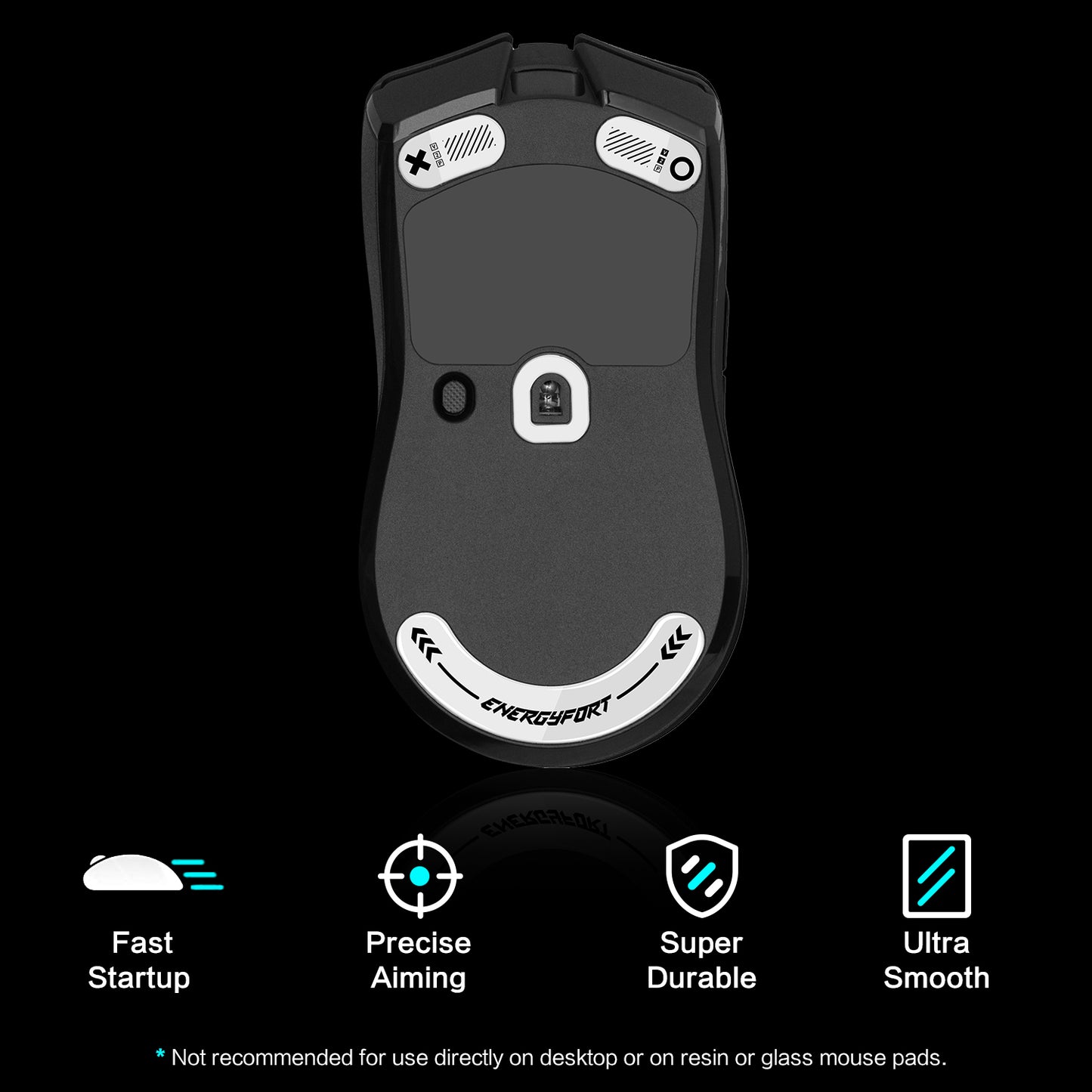 EnergyFort Glass Mouse Skates for Razer Viper V2 Pro | Ultra Smooth Gaming Mouse Feet