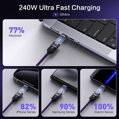 EnergyFort Magnetic 240W USB-C Cable with USB-A + USB-C Input for magnetic wired charging - feature image