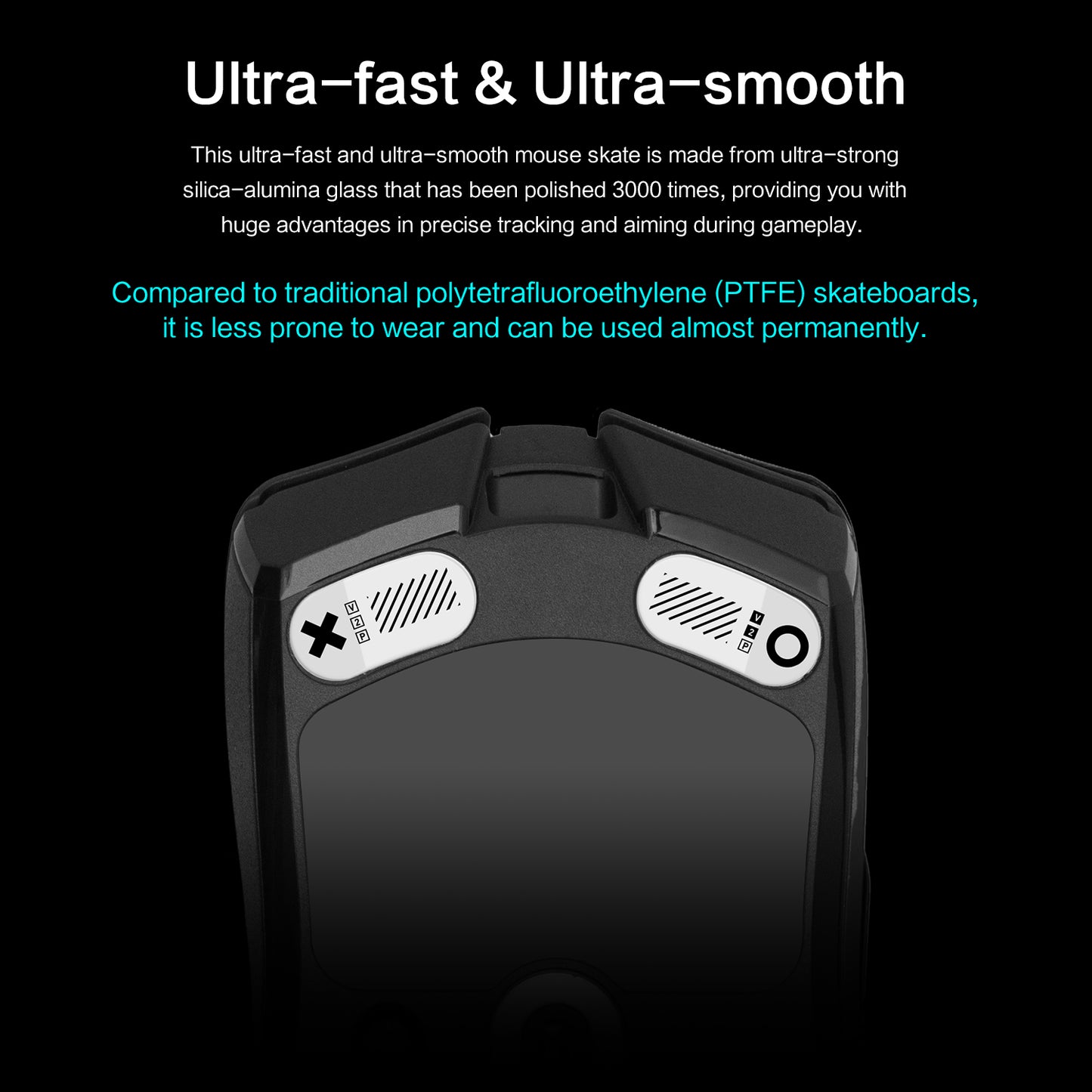 EnergyFort Glass Mouse Skates for Razer Viper V2 Pro | Ultra Smooth Gaming Mouse Feet