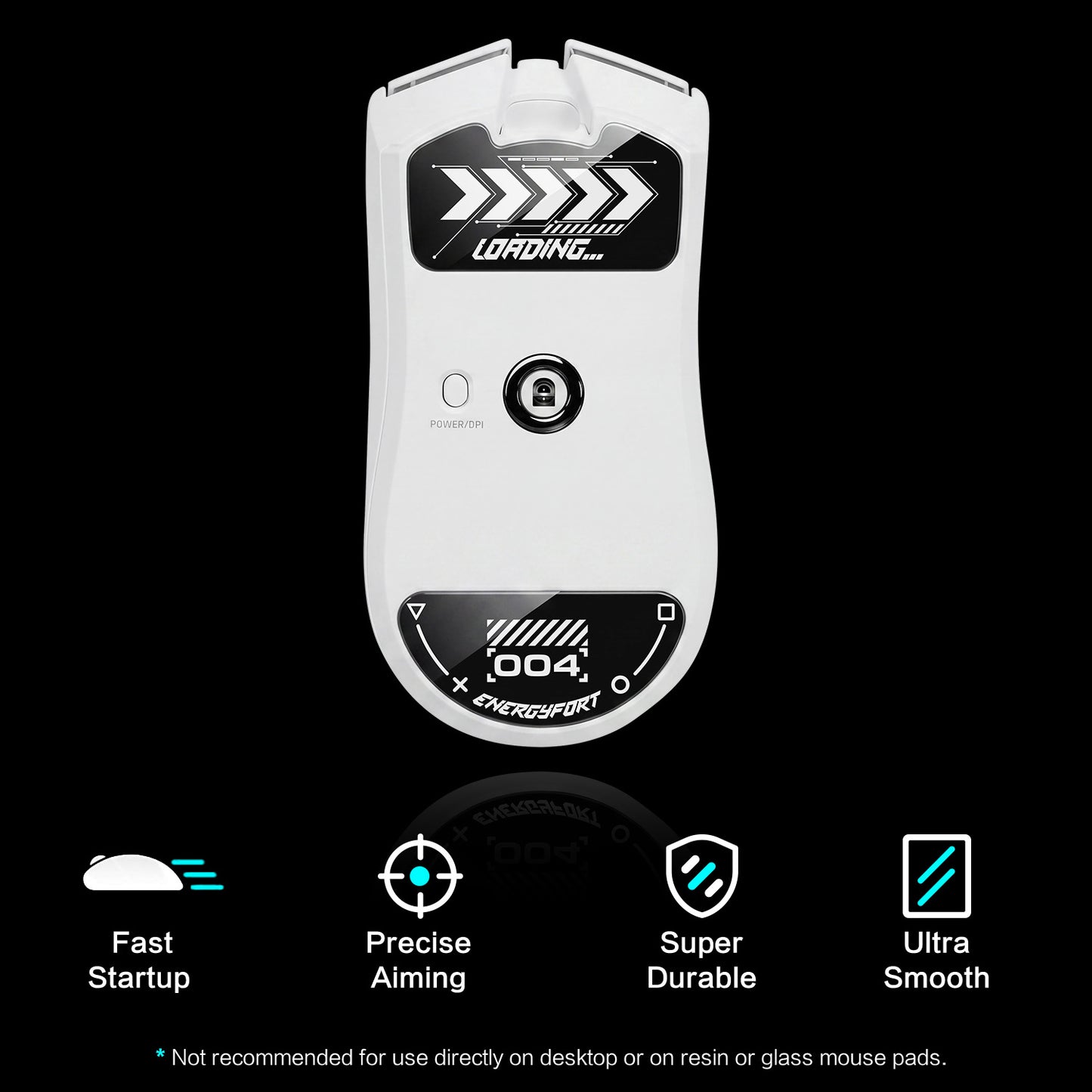 EnergyFort Glass Mouse Skates for Razer Viper V4 Pro | Ultra Smooth Gaming Mouse Feet