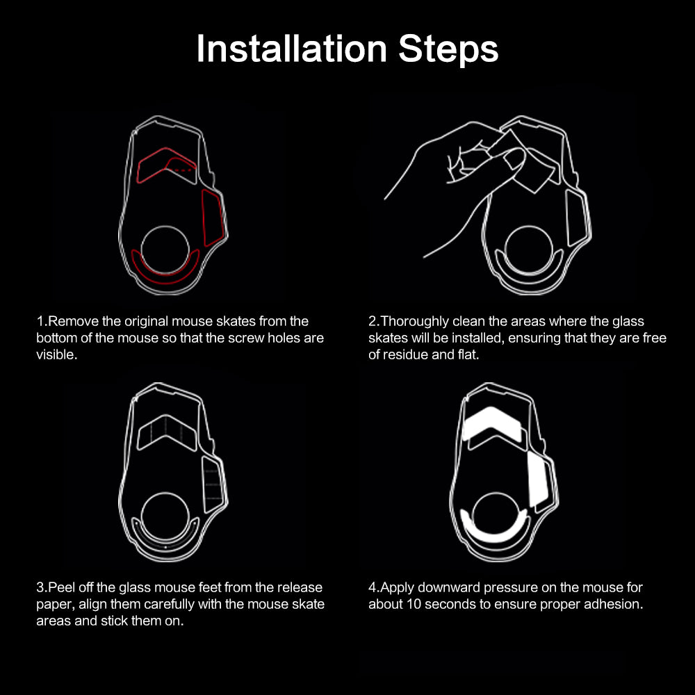 EnergyFort Glass Mouse Skates for Logitech G502 X Series | Gaming Mouse Feet