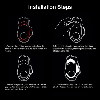 EnergyFort Glass Mouse Skates for Logitech G502 X Series | Gaming Mouse Feet
