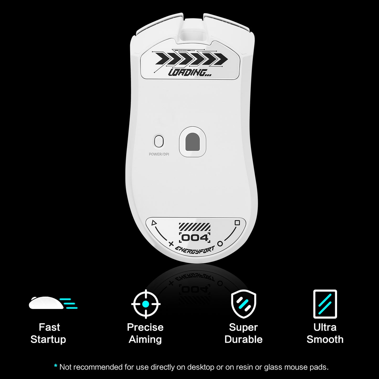 EnergyFort Glass Mouse Skates for Razer DeathAdder V4 Pro | Ultra Smooth Gaming Mouse Feet