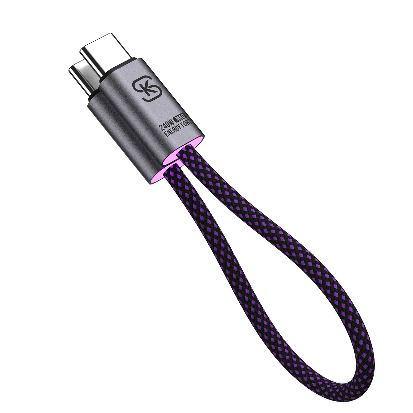 EnergyFort ClickClip 240W Magnetic Snap Short USB-C to USB-C Cable