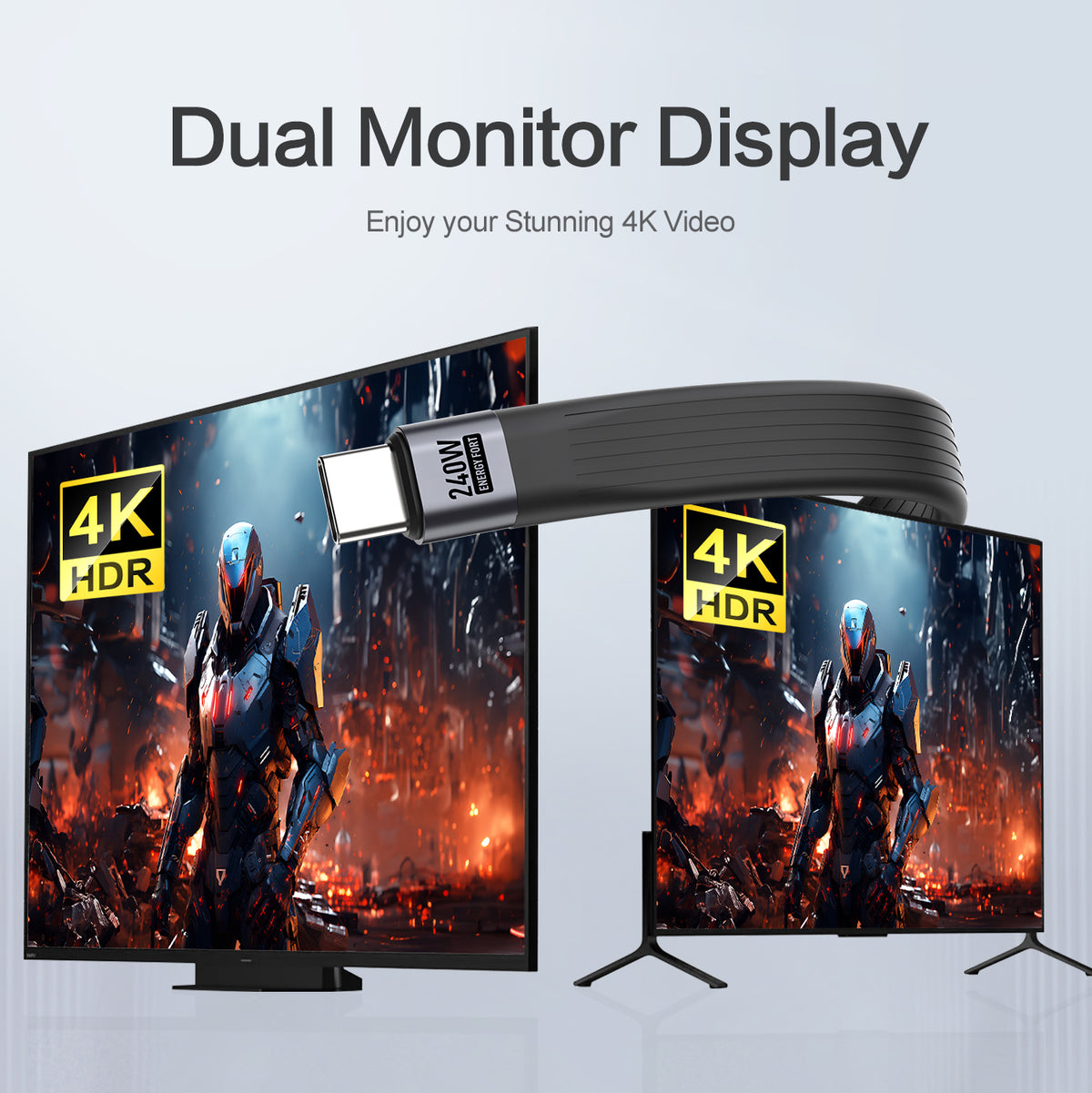 Dual-display connection illustration requiring a compatible host and dock