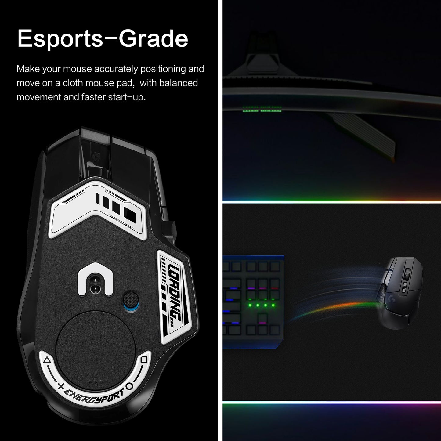 EnergyFort Glass Mouse Skates for Logitech G502 X Series | Gaming Mouse Feet