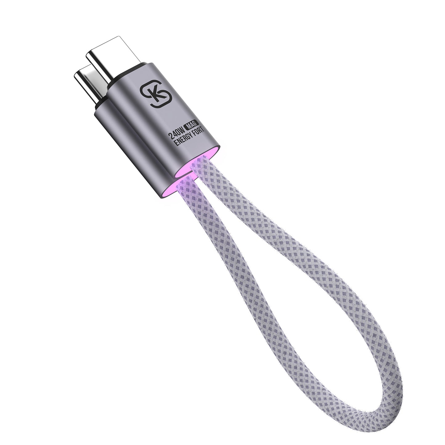 EnergyFort ClickClip 240W Magnetic Snap Short USB-C to USB-C Cable for magnetic wired charging - product packaging or accessory image