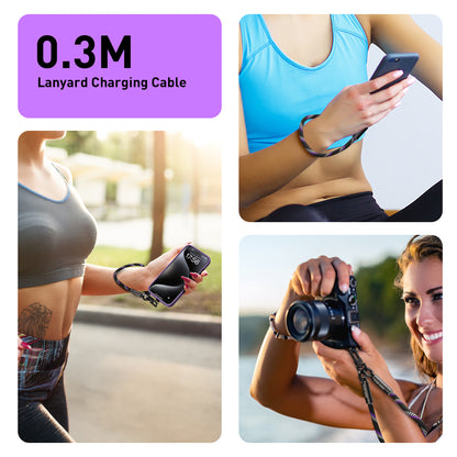 EnergyFort SnapLoop 240W USB-C Wrist Strap Charging Cable for wrist carry and short USB-C charging - usage scene image