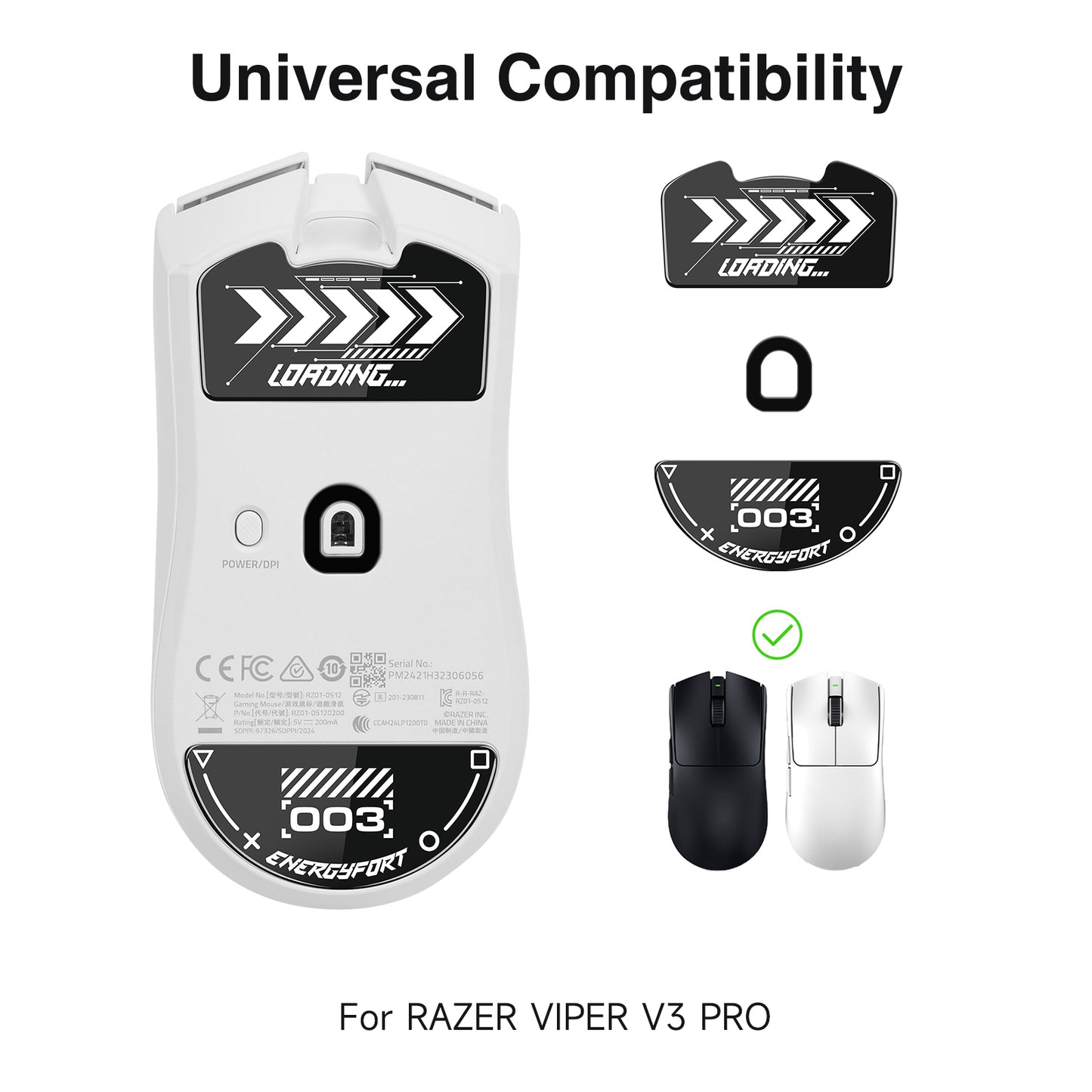 EnergyFort Glass Mouse Skates for Razer Viper V3 Pro | Ultra Smooth Gaming Mouse Feet