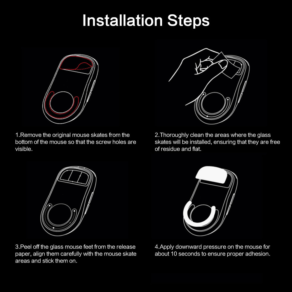 EnergyFort Glass Mouse Skates for Logitech G PRO Wireless / G PRO 2 LIGHTSPEED | Gaming Mouse Feet