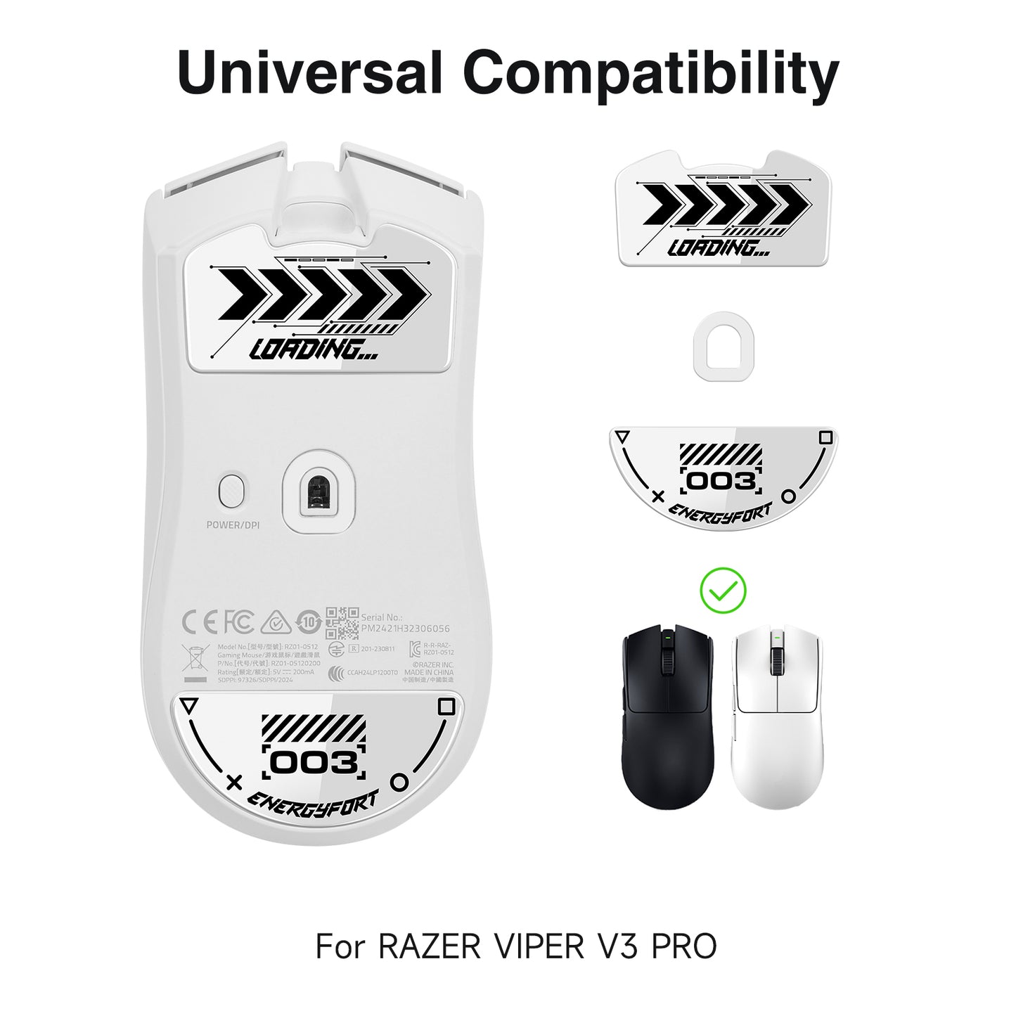 EnergyFort Glass Mouse Skates for Razer Viper V3 Pro | Ultra Smooth Gaming Mouse Feet