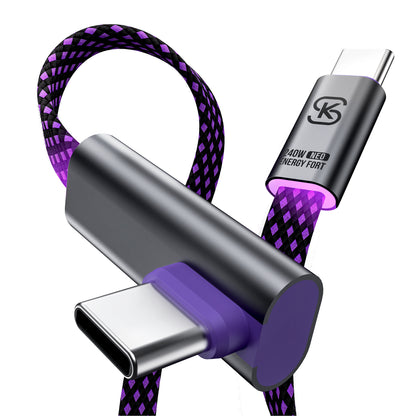EnergyFort 240W L-Shaped USB-C Cable — 1.2m / 1.8m