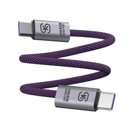 EnergyFort 240W USB-C to USB-C Fast Charging Cable with braided USB-C cable design - main product image