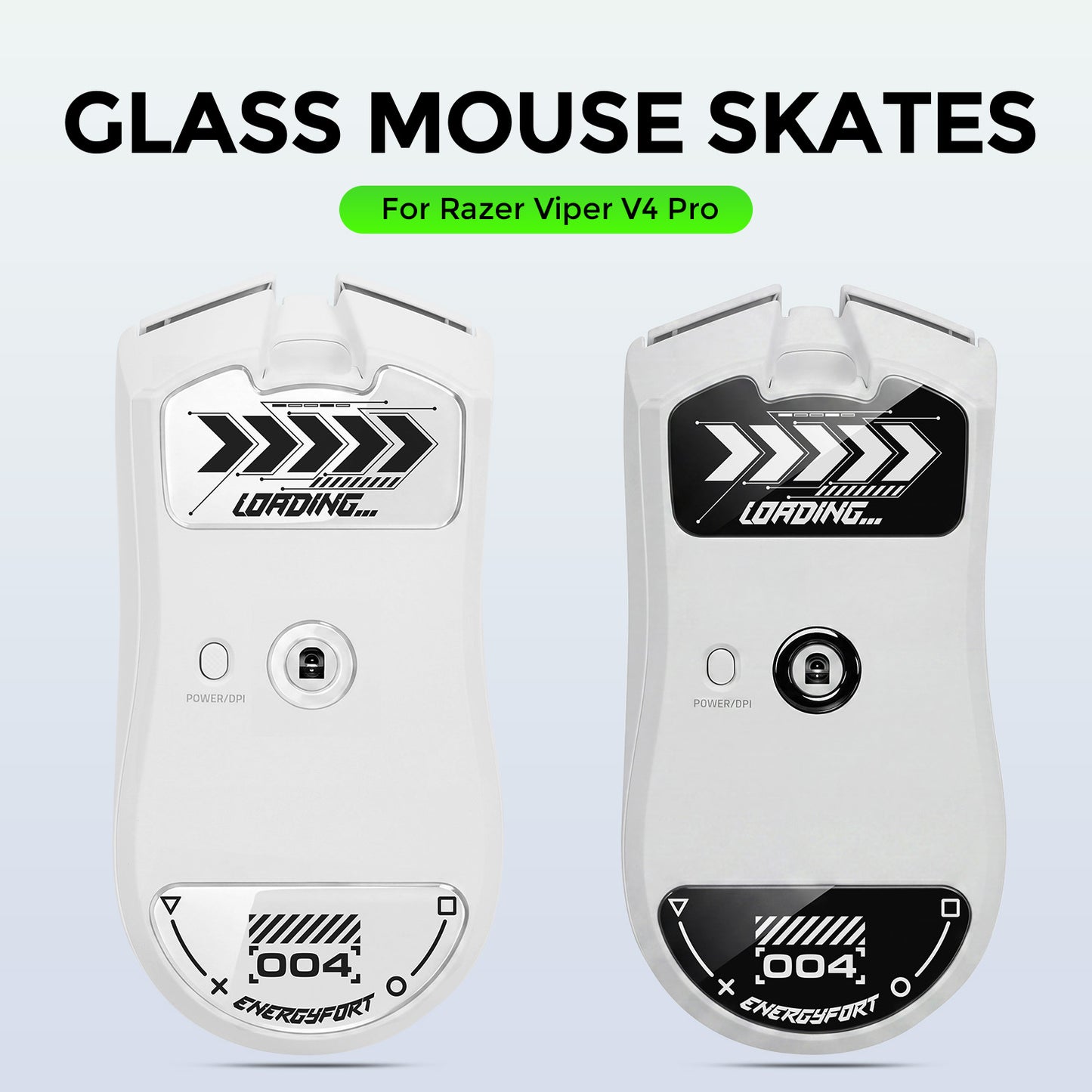 EnergyFort Glass Mouse Skates for Razer Viper V4 Pro | Ultra Smooth Gaming Mouse Feet