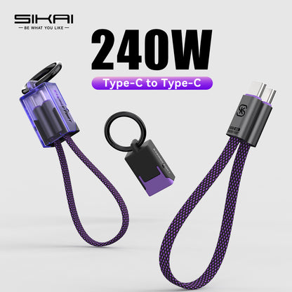 EnergyFort Click-Lock 240W USB-C Short Cable Organizer Set for cable carry and storage - lifestyle image