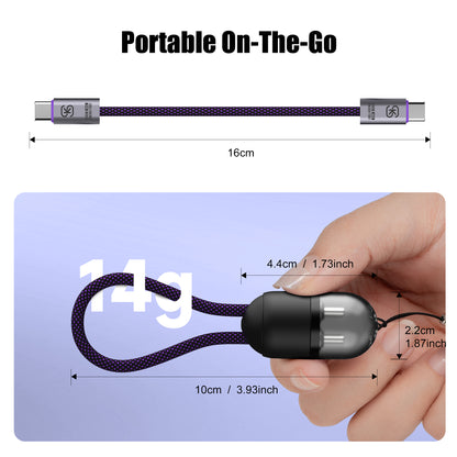 EnergyFort Neo Capsule 240W USB-C Short Cable Organizer Set for cable carry and storage - detail image