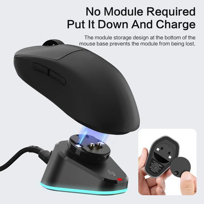 EnergyFort Mouse Charging Dock in white for selected Logitech and Razer wireless mice