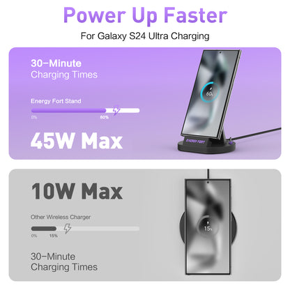 EnergyFort 240W Magnetic Fast Charging Dock for upright magnetic wired charging - angle view image