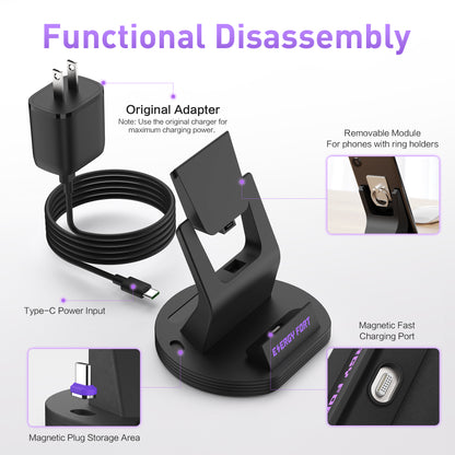 EnergyFort 240W Magnetic Fast Charging Dock for upright magnetic wired charging - connector detail image