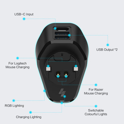EnergyFort Mouse Charging Dock desk setup for compatible wireless mouse charging