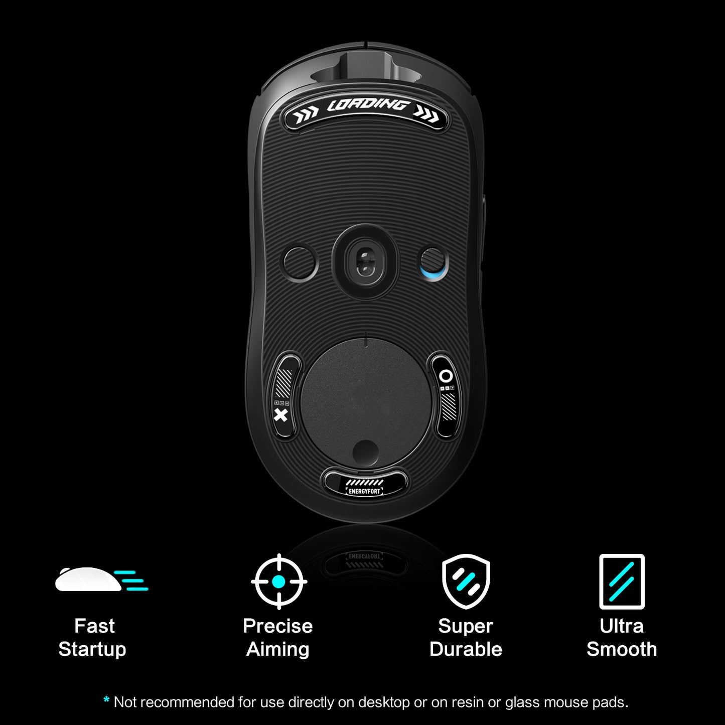 EnergyFort Glass Mouse Skates for Logitech G PRO Wireless / G PRO 2 LIGHTSPEED | Gaming Mouse Feet