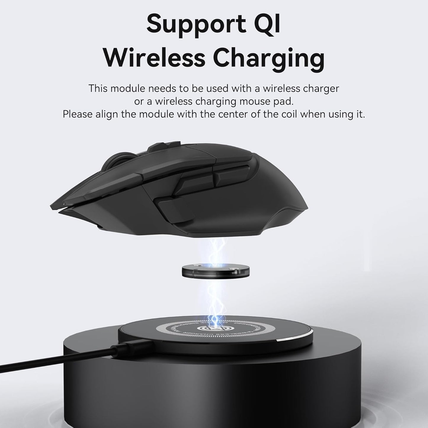 EnergyFort Wireless Mouse Charging Module for Logitech Mouse for Logitech and Razer wireless mouse charging - usage scene image