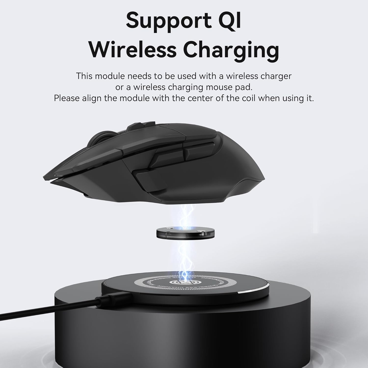 EnergyFort Wireless Mouse Charging Module for Logitech Mouse for Logitech and Razer wireless mouse charging - usage scene image
