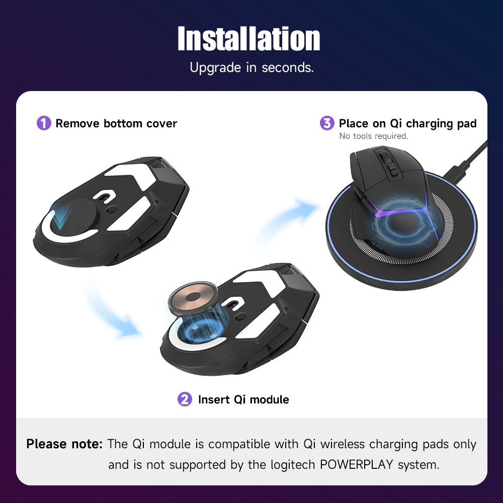 EnergyFort Wireless Mouse Charging Module for Logitech Mouse for Logitech and Razer wireless mouse charging - additional detail image