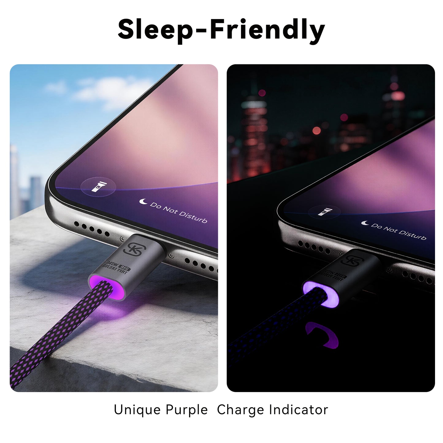 EnergyFort 240W USB-C to USB-C Fast Charging Cable with braided USB-C cable design - connector detail image