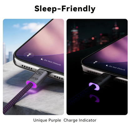 EnergyFort 240W USB-C to USB-C Fast Charging Cable with braided USB-C cable design - connector detail image