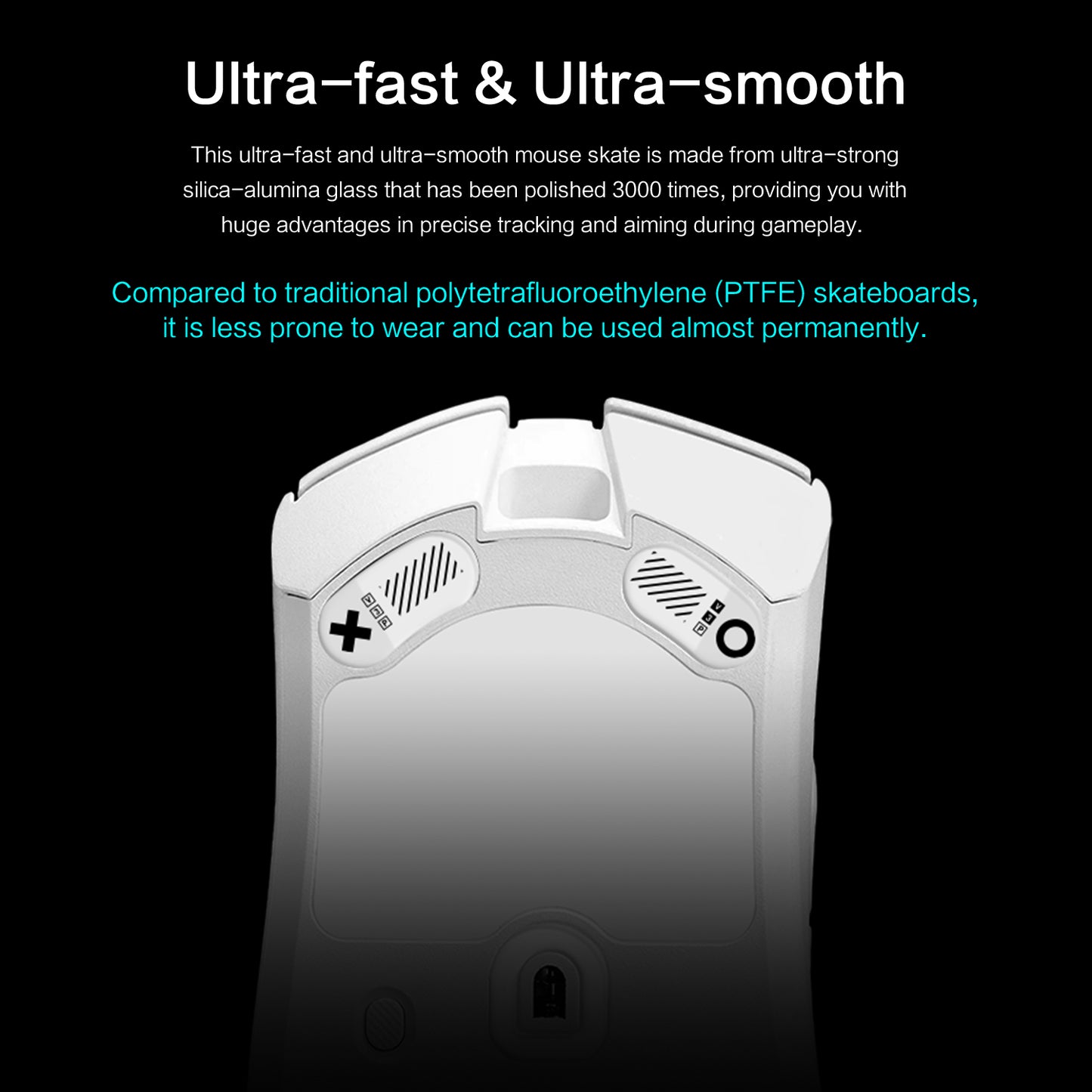 EnergyFort Glass Mouse Skates for Razer DeathAdder V3 Pro | Ultra Smooth Gaming Mouse Feet