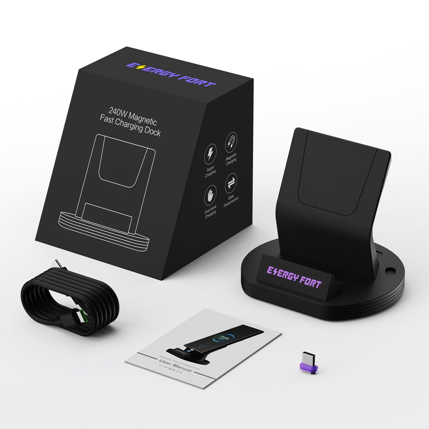 EnergyFort 240W Magnetic Fast Charging Dock for upright magnetic wired charging - additional product image