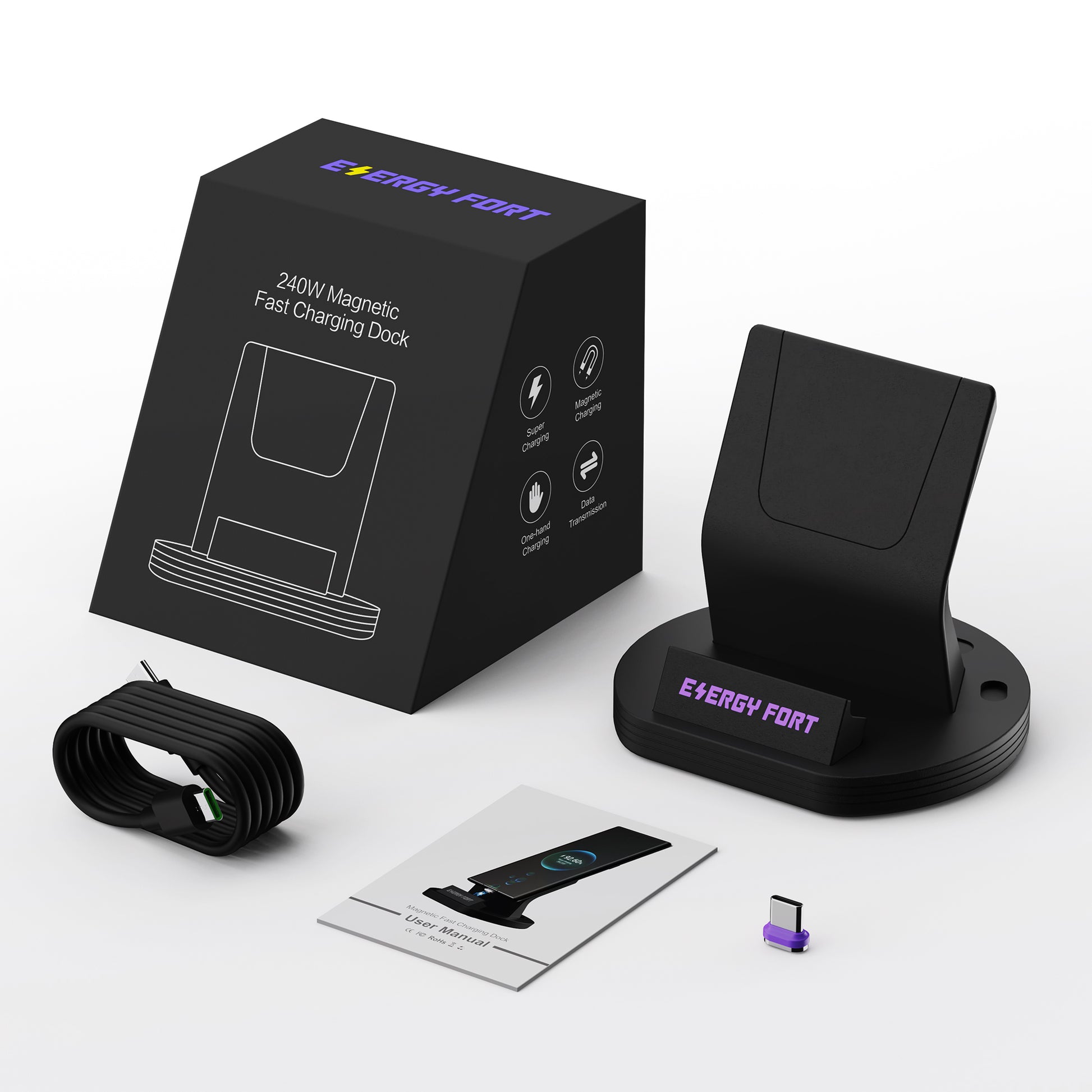 EnergyFort 240W Magnetic Fast Charging Dock for upright magnetic wired charging - additional product image