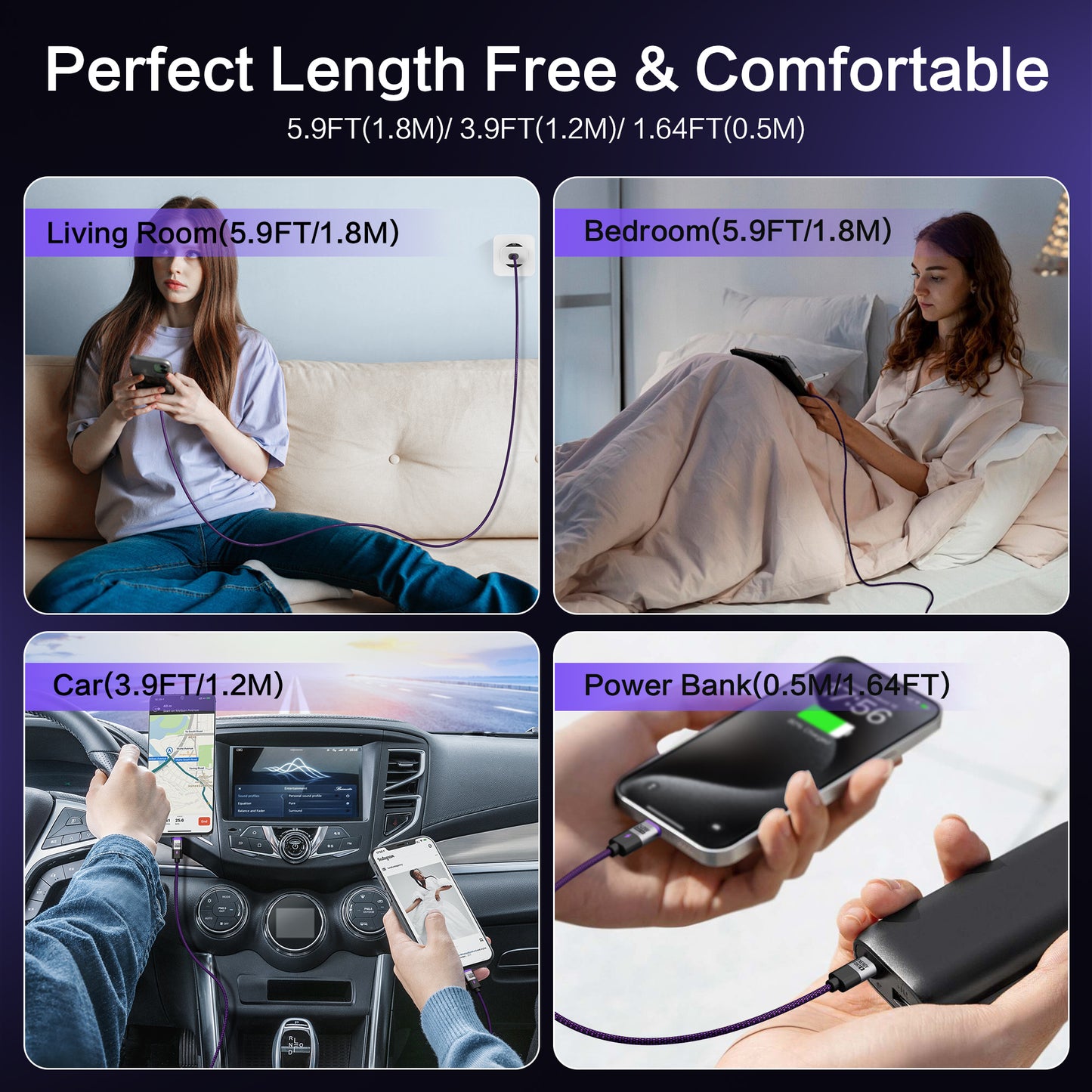 EnergyFort Magnetic 240W USB-C Cable with USB-A + USB-C Input for magnetic wired charging - charging setup image