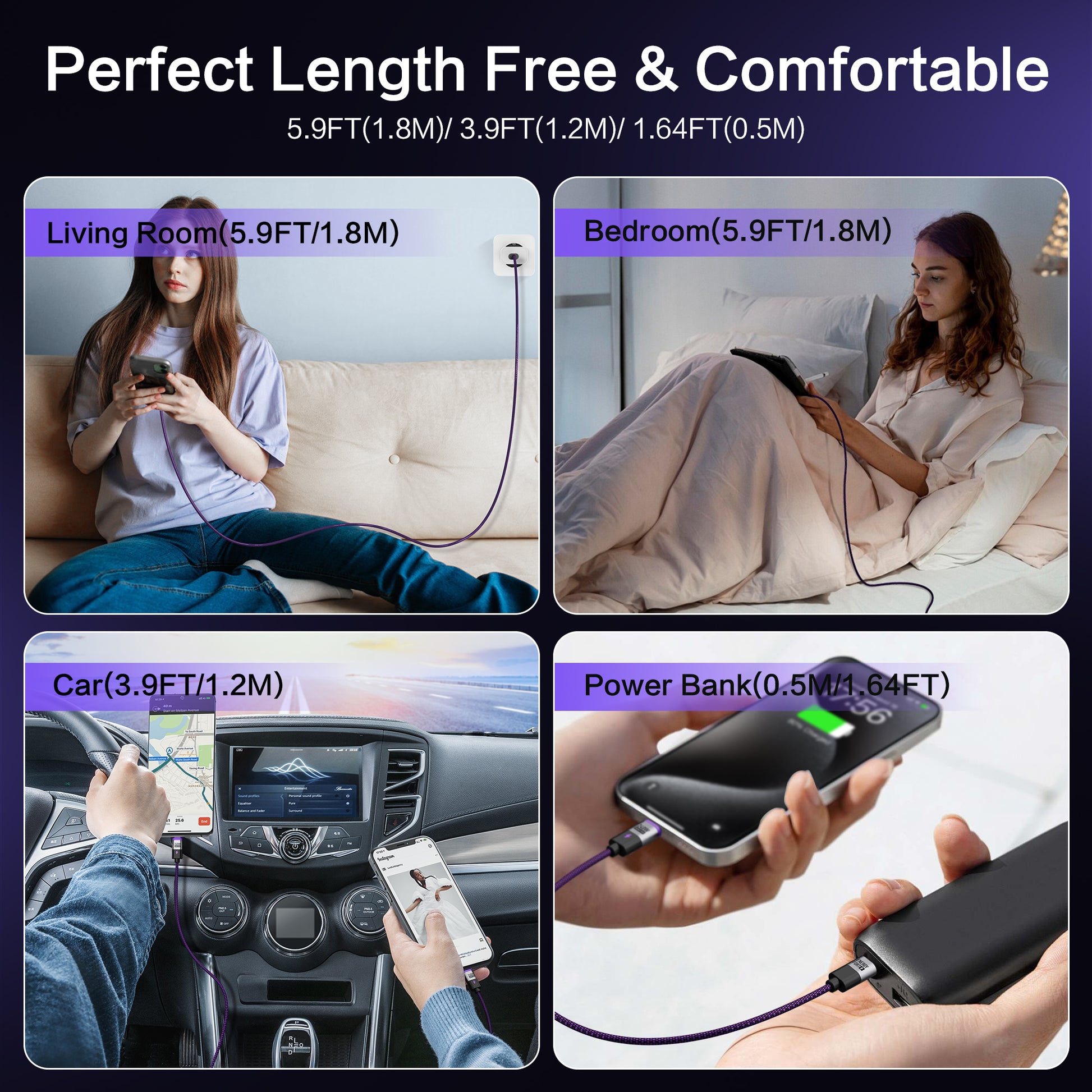 EnergyFort Magnetic 240W USB-C Cable with USB-A + USB-C Input for magnetic wired charging - charging setup image