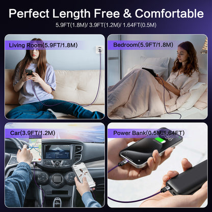 EnergyFort Magnetic 240W USB-C Cable with USB-A + USB-C Input for magnetic wired charging - charging setup image