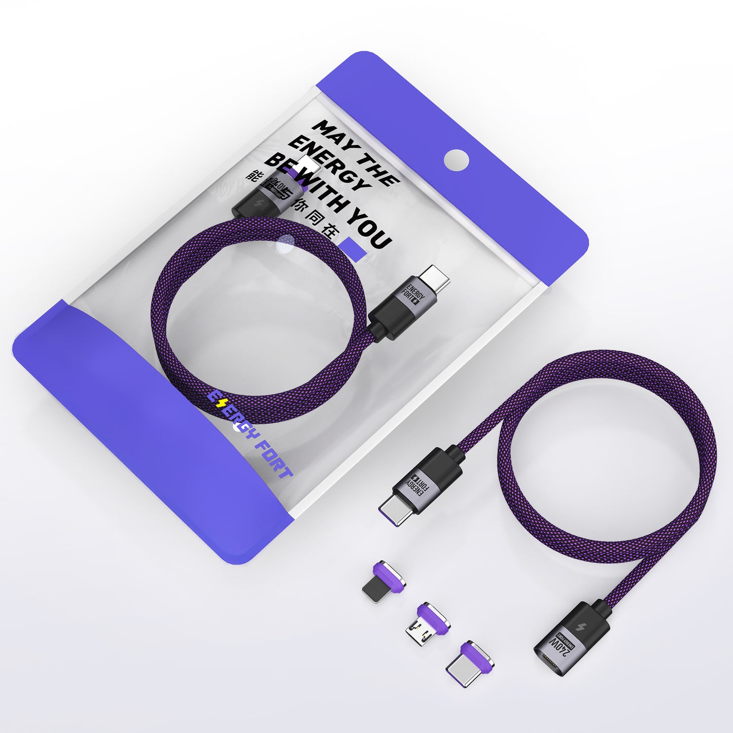 EnergyFort 240W USB-C Magnetic Fast Charging Cable for magnetic wired charging - connector detail image