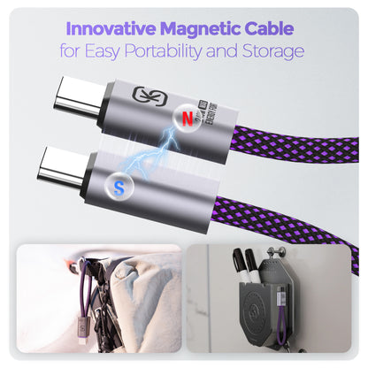 EnergyFort ClickClip 240W Magnetic Snap Short USB-C to USB-C Cable for magnetic wired charging - connector detail image