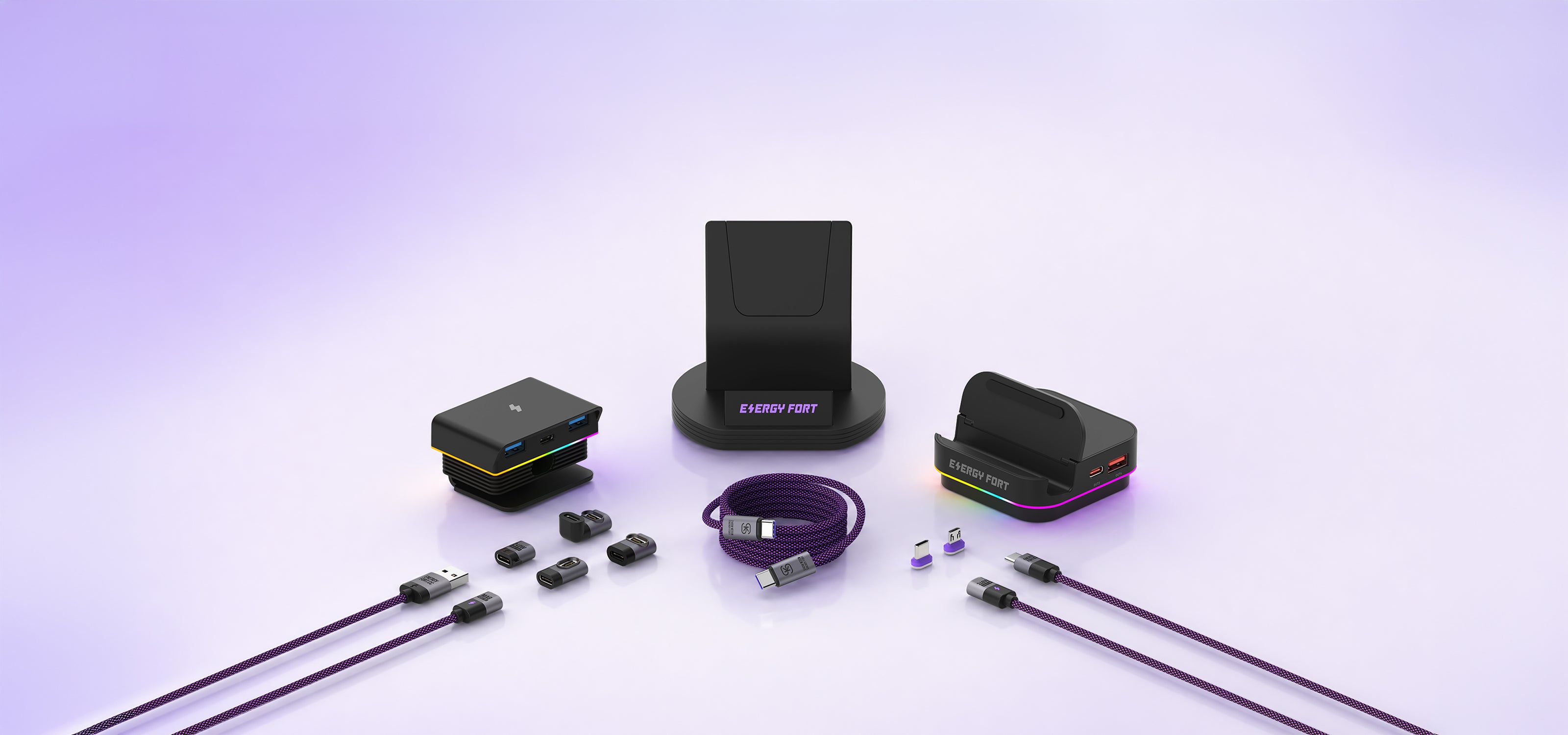 EnergyFort high-power USB-C cables, magnetic wired charging accessories, and desk power products