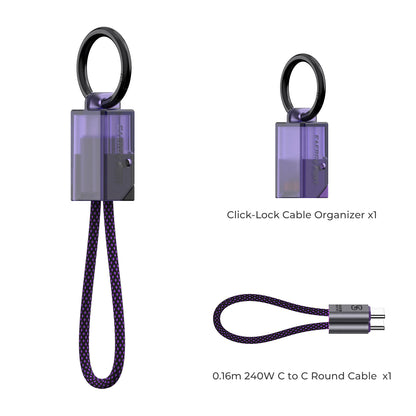 EnergyFort Click-Lock 240W USB-C Short Cable Organizer Set for cable carry and storage - additional usage image